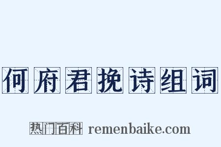 何府君挽诗组词是什么意思的图片